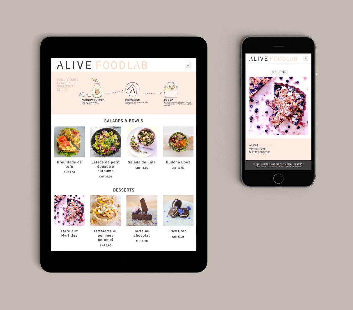avenew-agence web-web agency-food-alive-menu-woocommerce-site-internet-tablette